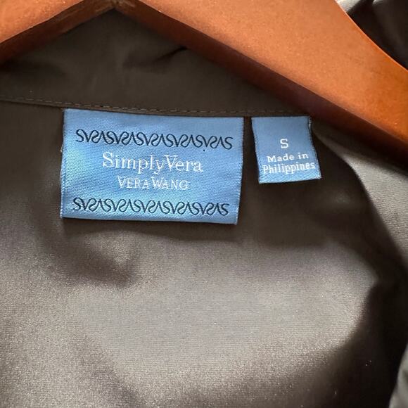 Simply Vera Nylon Utility Bomber Jacket Army Green Retro Y2K Streetwear Small - Picture 6 of 10